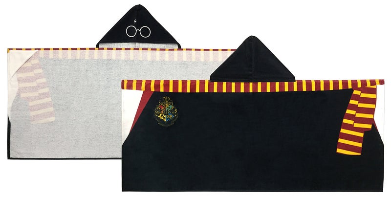 Jay Franco Kids Hooded Towel â€“ 22" x 51" Super Soft Bath Wrap with 3D Hood, Beach, Pool & Travel, Official Licensed Product, Black - Harry Potter - Image 4